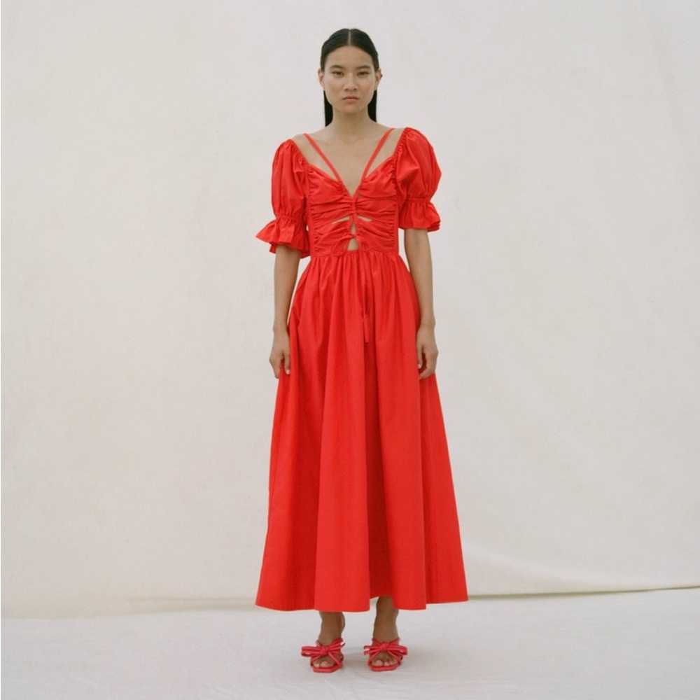 Loeffler Randall Vibrant Poppy Midi Dress